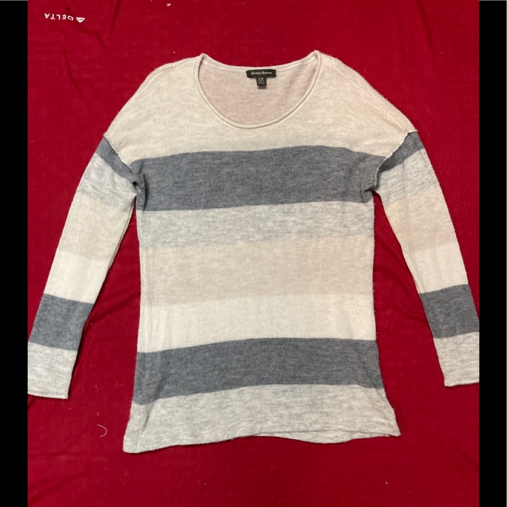 Tommy Bahama Sweater Wool Nylon Blend Striped Sz L